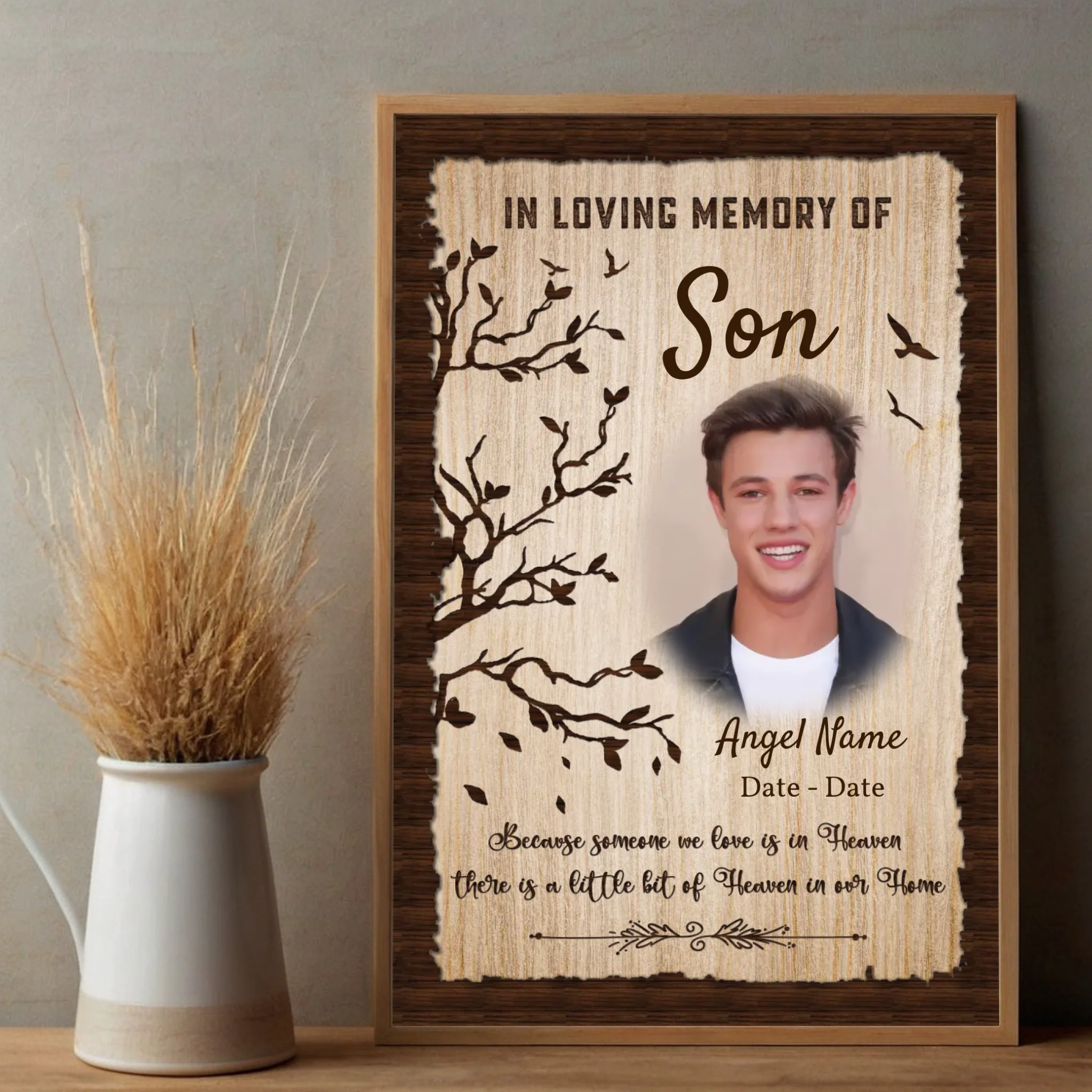 Heavenly Tribute Poster – Honoring Our Son’s Eternal Light - 89Prints