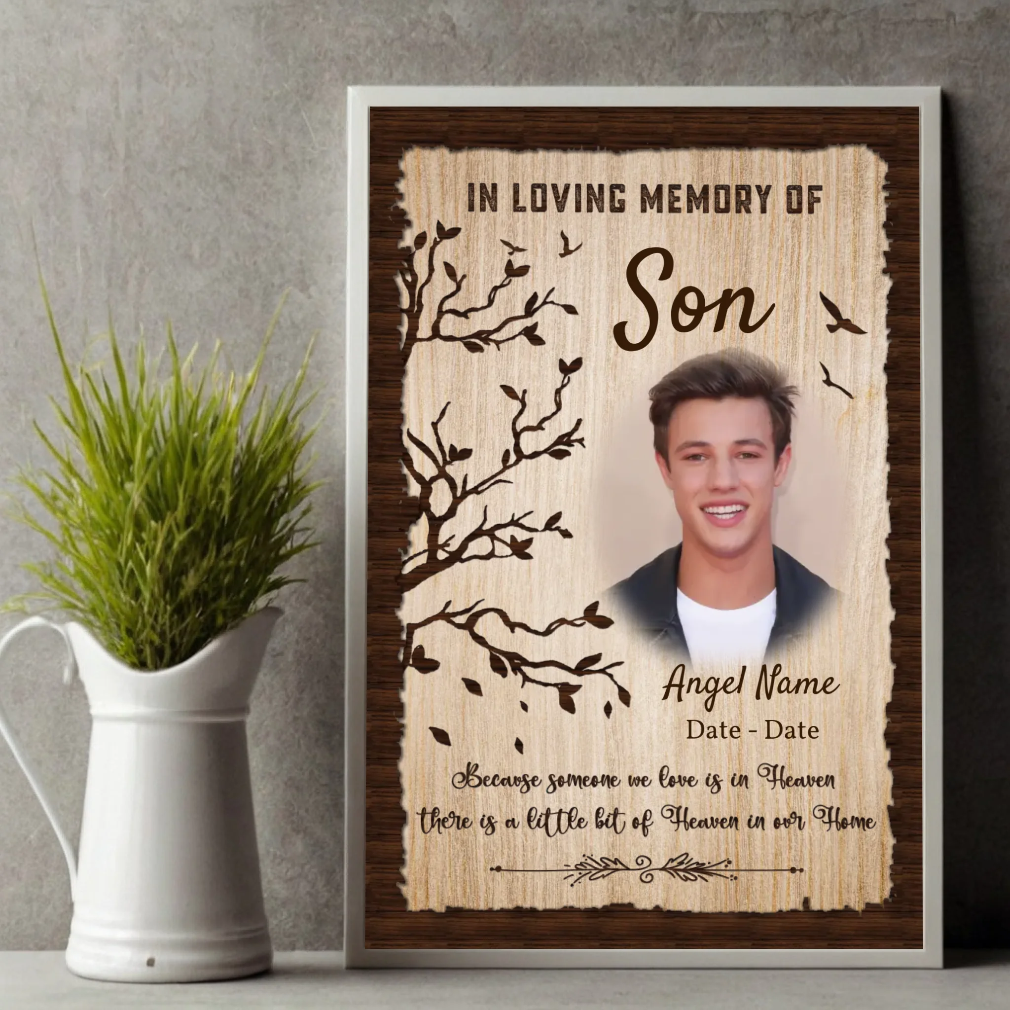 Heavenly Tribute Poster – Honoring Our Son’s Eternal Light - 89Prints