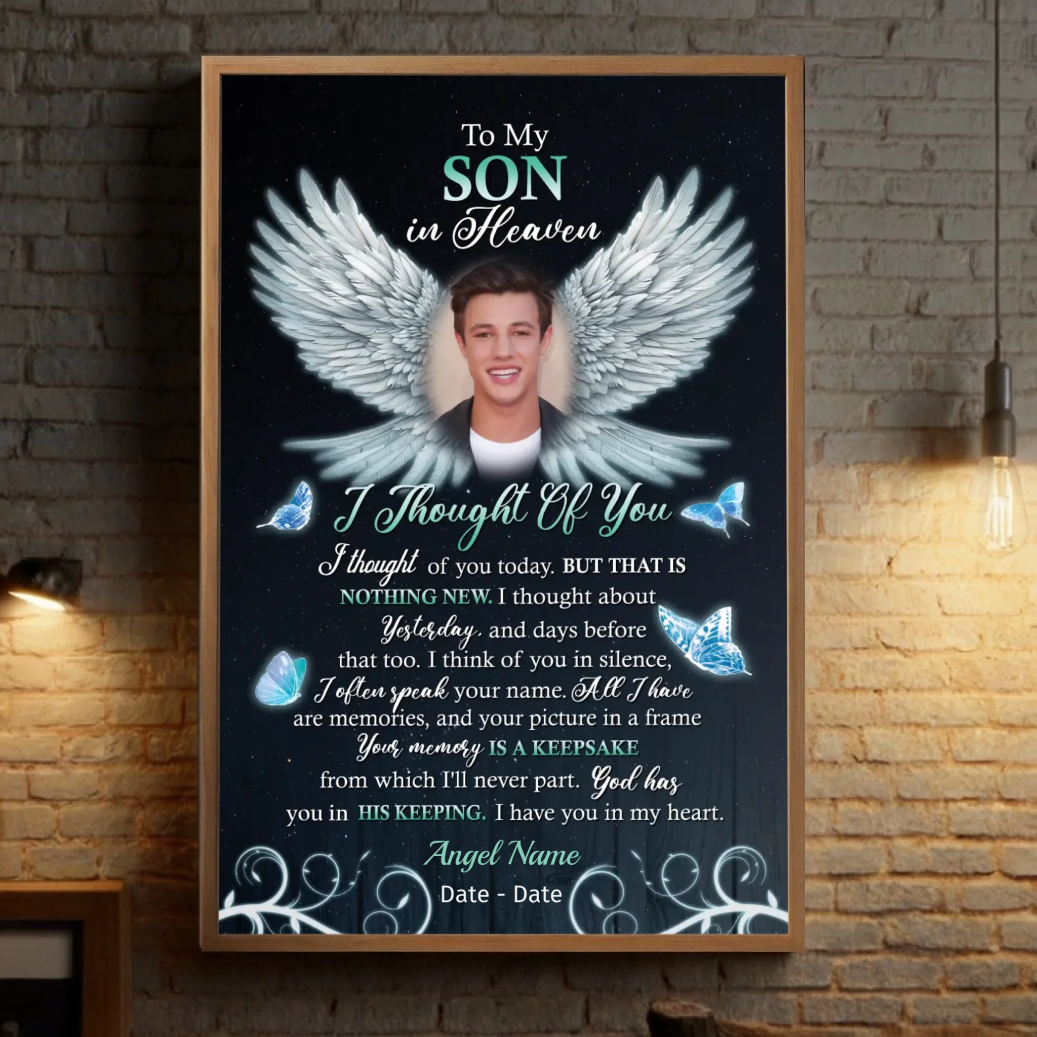 “To My Son in Heaven” Memorial Poster – A Heartfelt Tribute - 89Prints
