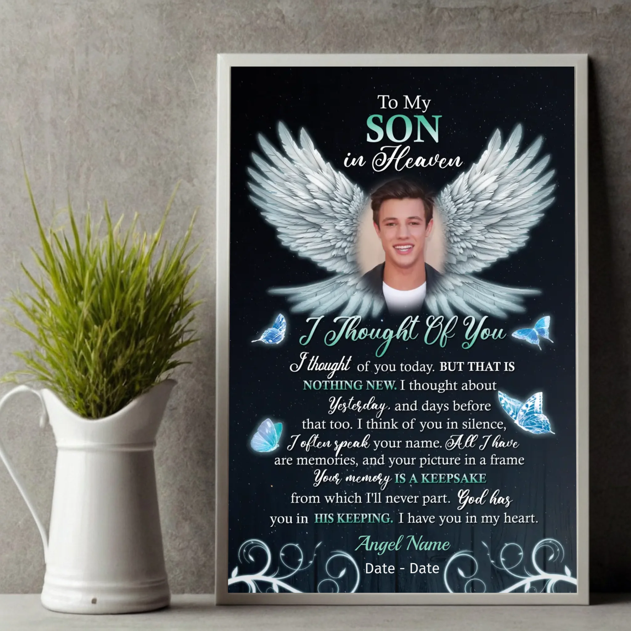 “To My Son in Heaven” Memorial Poster – A Heartfelt Tribute - 89Prints