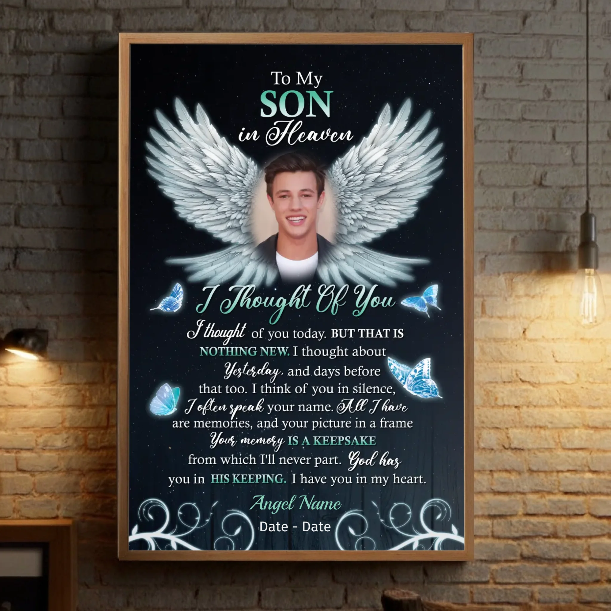 “To My Son in Heaven” Memorial Poster – A Heartfelt Tribute - 89Prints