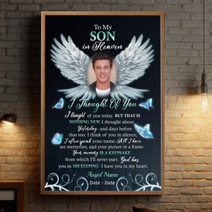 “To My Son in Heaven” Memorial Poster – A Heartfelt Tribute - 89Prints