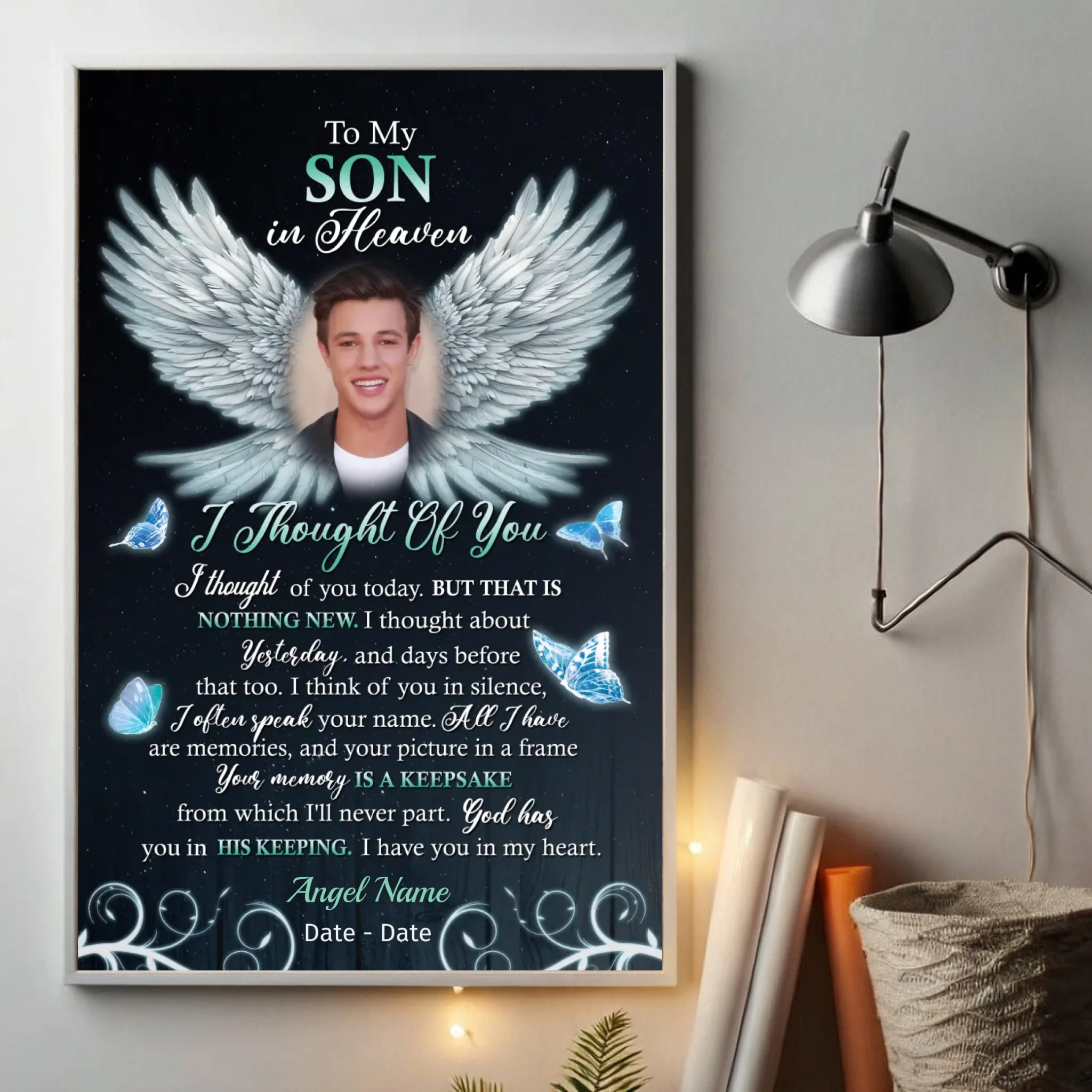 “To My Son in Heaven” Memorial Poster – A Heartfelt Tribute - 89Prints