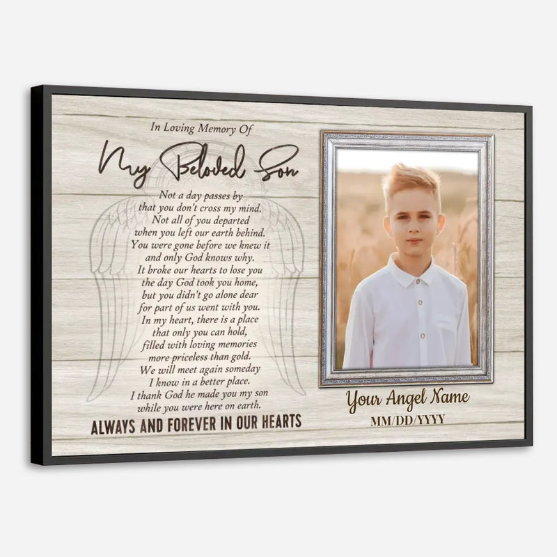 Loving Memory of Your Son – Personalized Memorial Poster - 89Prints