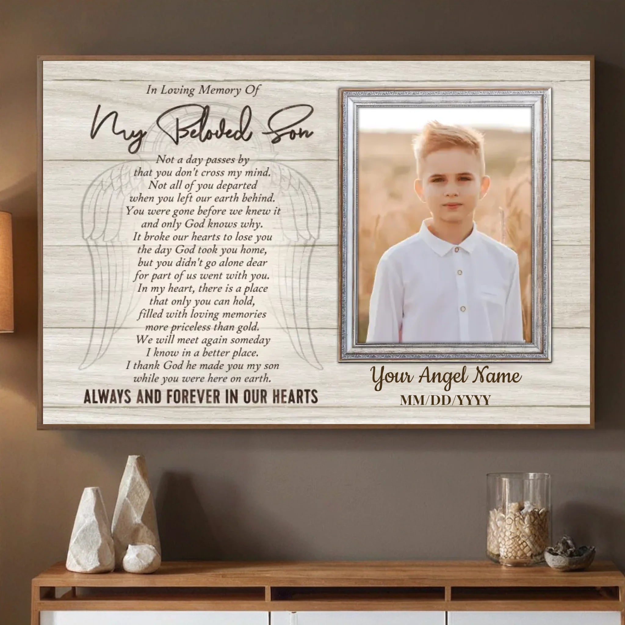 Loving Memory of Your Son – Personalized Memorial Poster - 89Prints