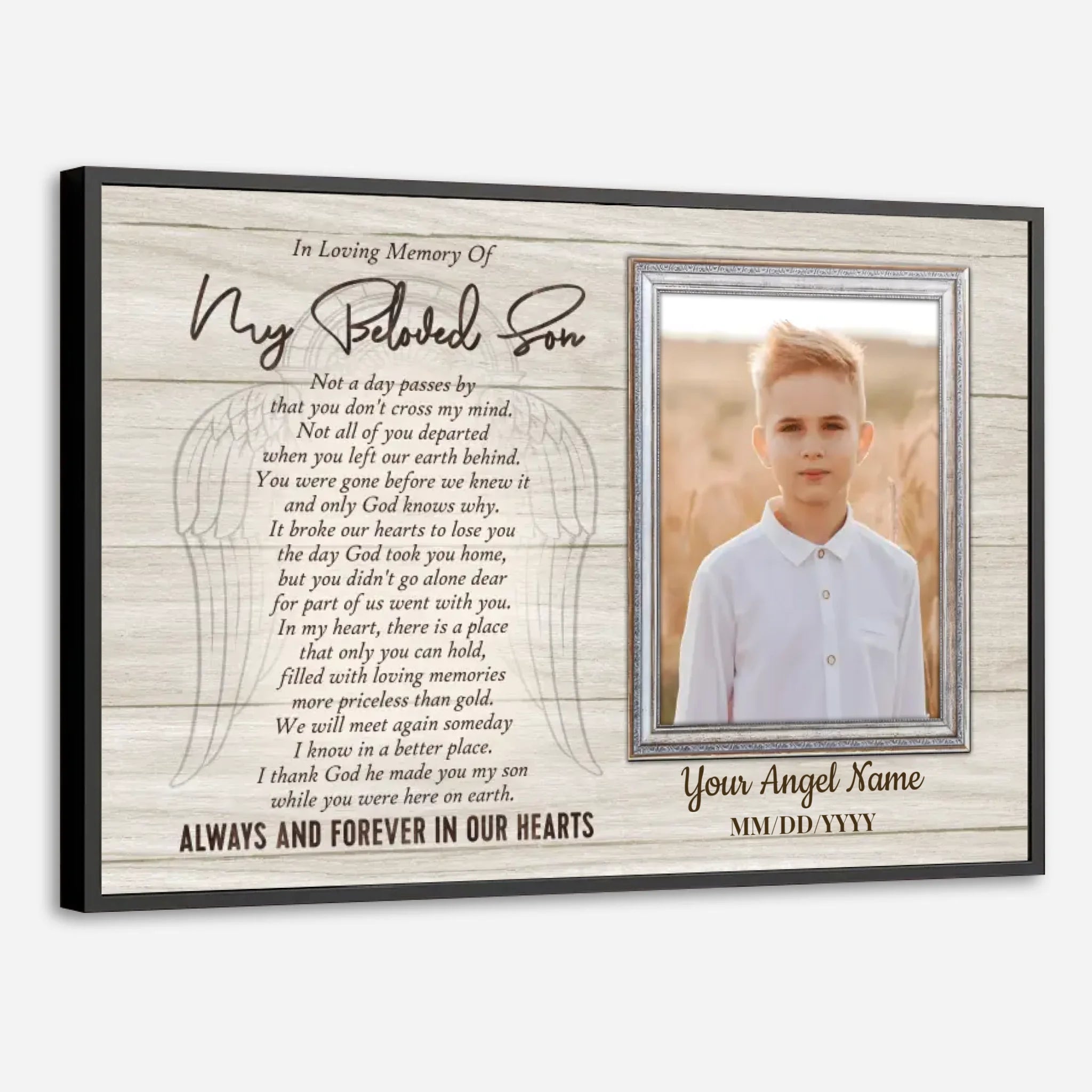 Loving Memory of Your Son – Personalized Memorial Poster - 89Prints