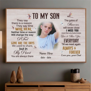 Personalized Memorial Poster -Tribute to Honor Your Beloved Son - 89Prints