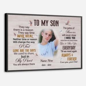 Personalized Memorial Poster -Tribute to Honor Your Beloved Son - 89Prints
