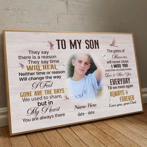 Personalized Memorial Poster -Tribute to Honor Your Beloved Son - 89Prints