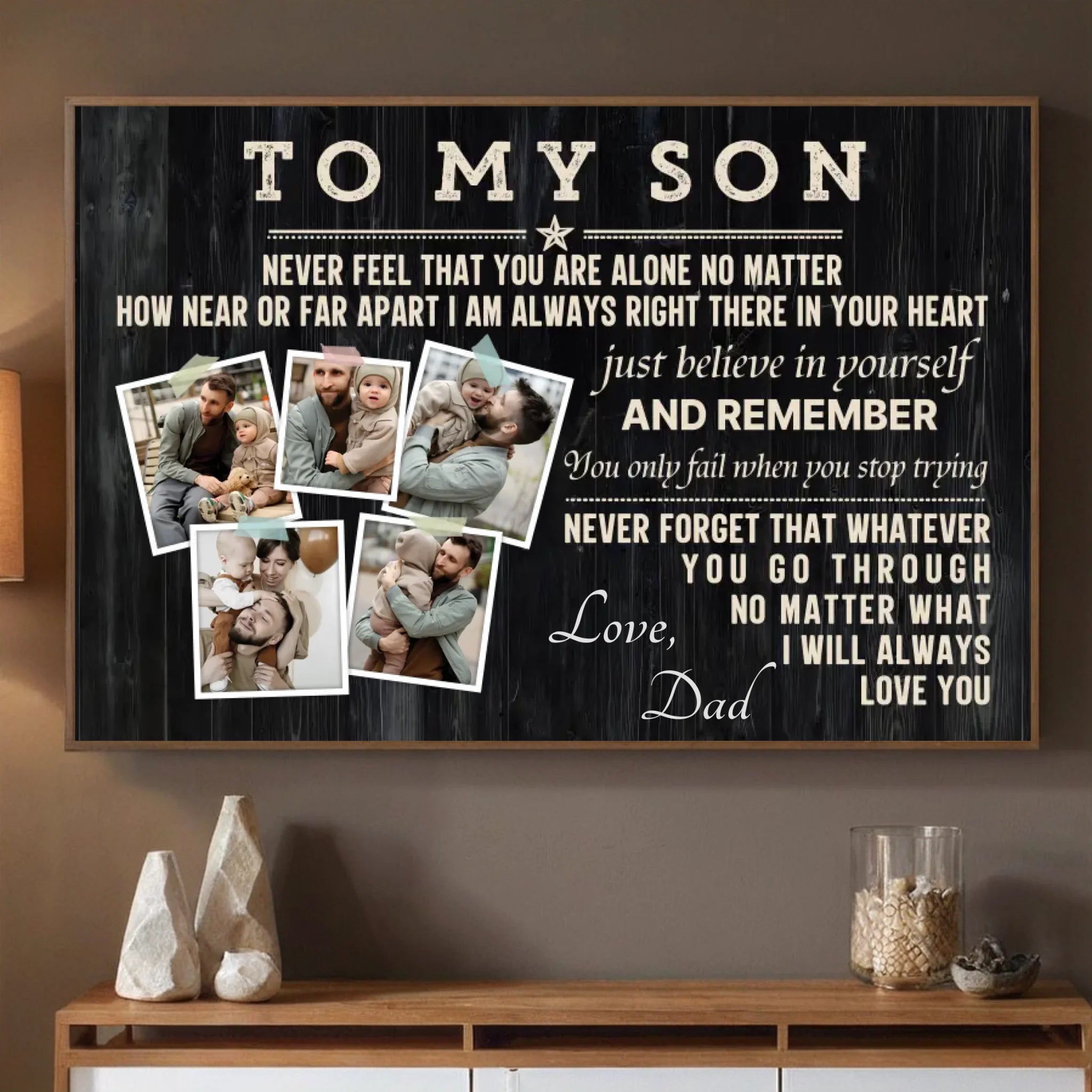 Inspirational Custom Poster for Your Son – Always in Your Heart - 89Prints