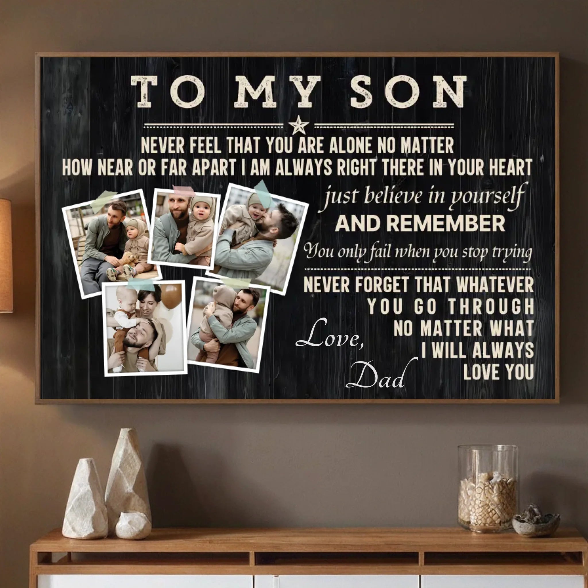 Inspirational Custom Poster for Your Son – Always in Your Heart - 89Prints