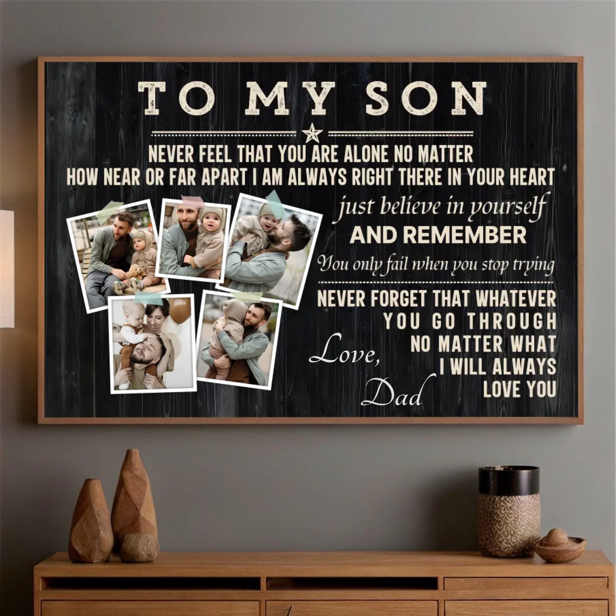 Inspirational Custom Poster for Your Son – Always in Your Heart - 89Prints