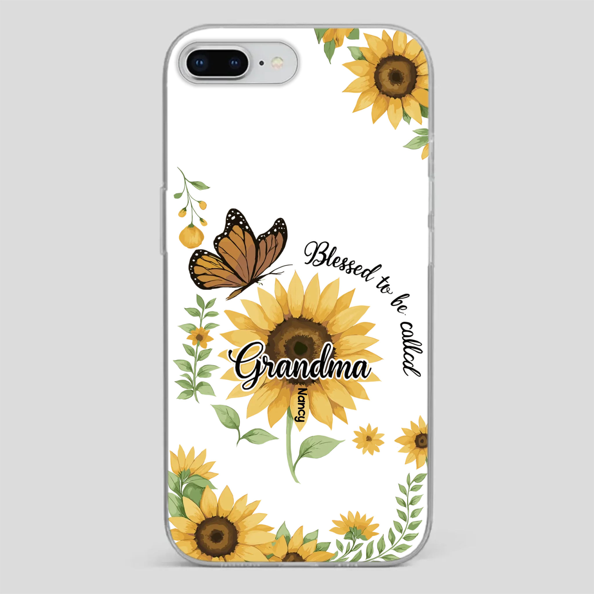 Sunflower Phone Case – Personalized Name Floral Design - 89Prints