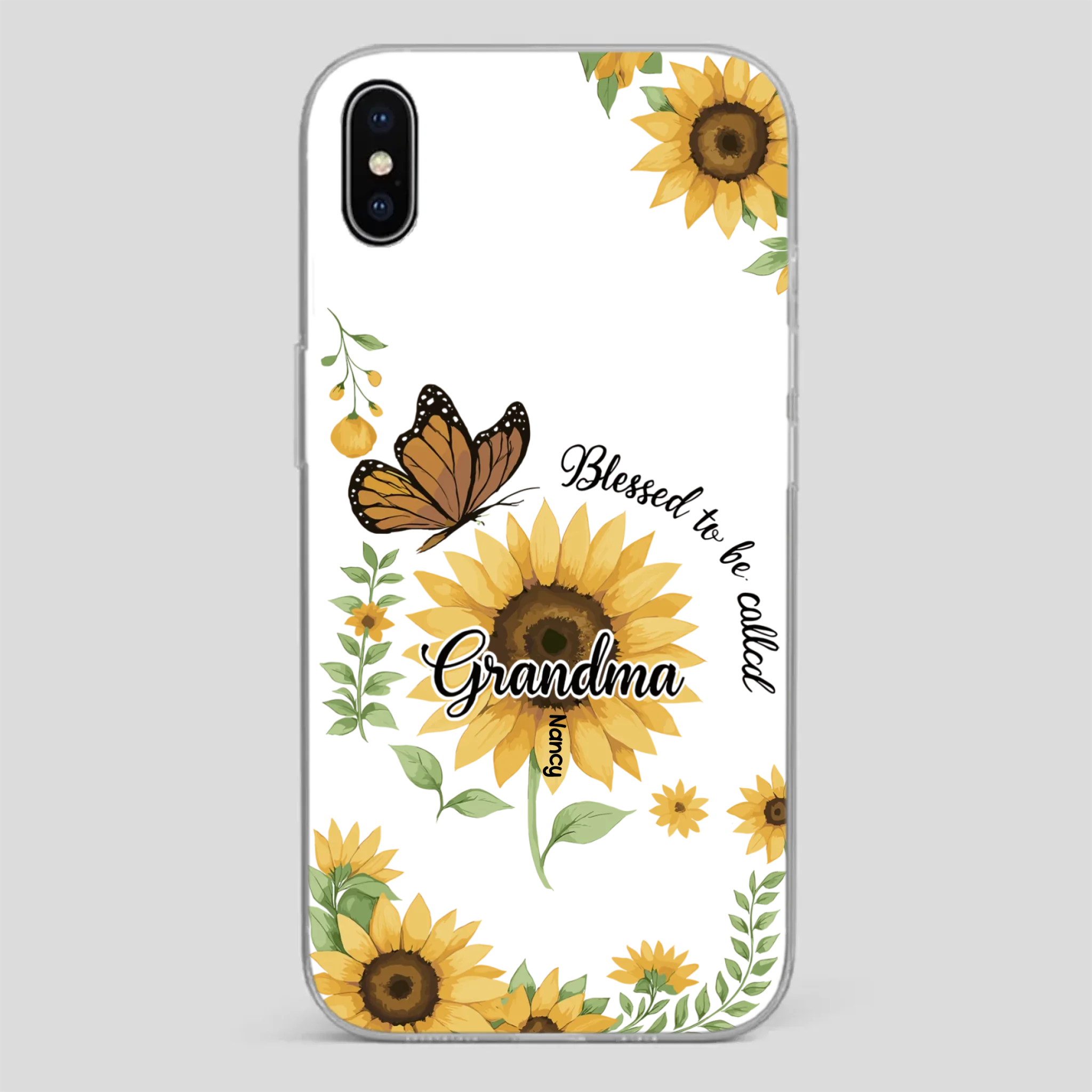 Sunflower Phone Case – Personalized Name Floral Design - 89Prints
