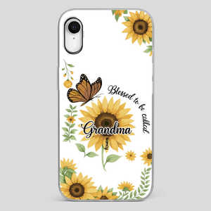 Sunflower Phone Case – Personalized Name Floral Design - 89Prints