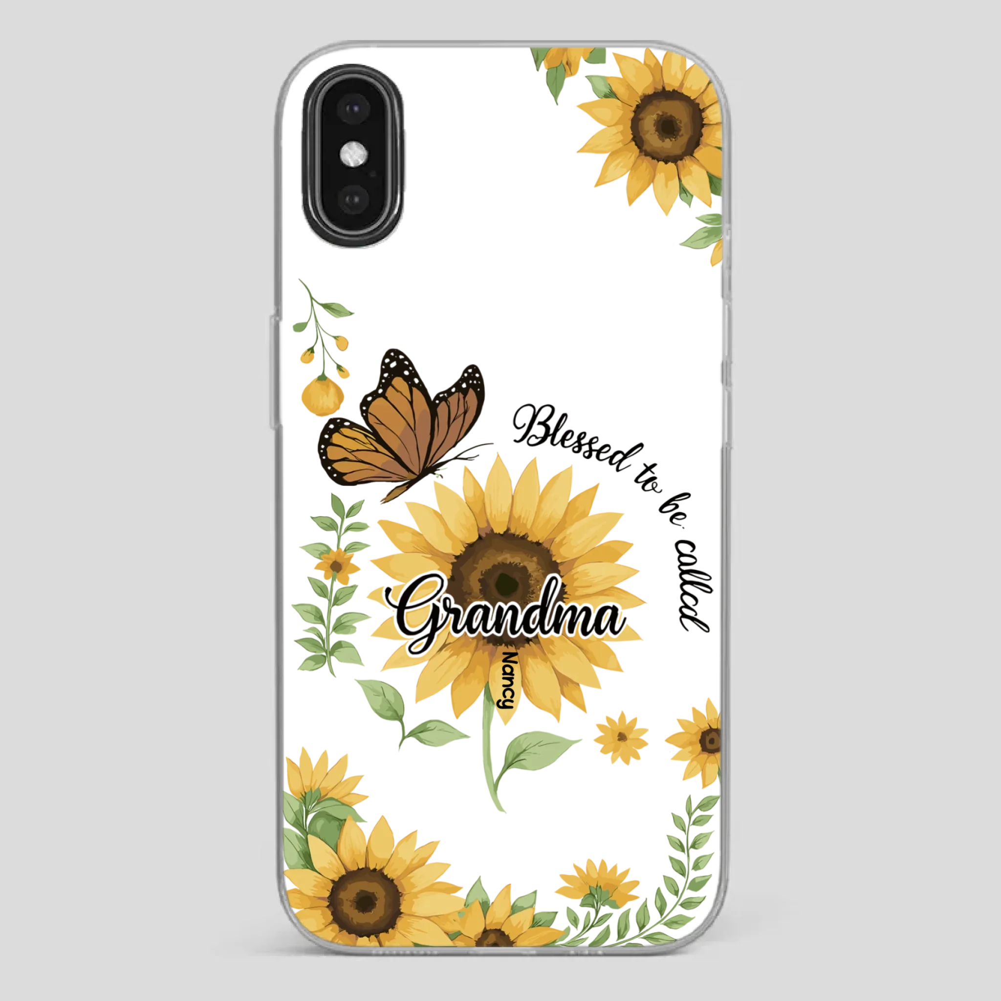Sunflower Phone Case – Personalized Name Floral Design - 89Prints