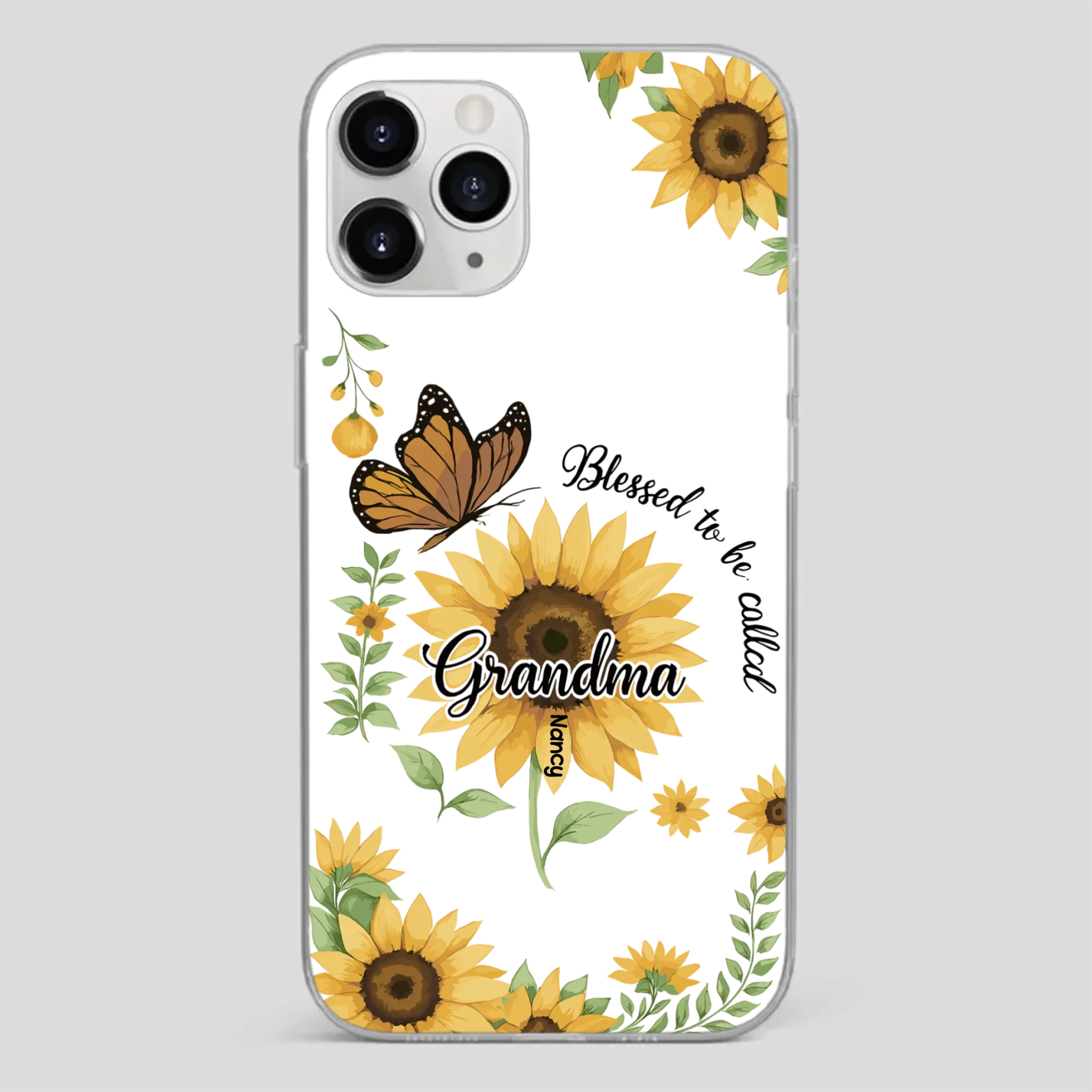 Sunflower Phone Case – Personalized Name Floral Design - 89Prints