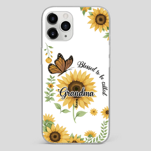 Sunflower Phone Case – Personalized Name Floral Design - 89Prints