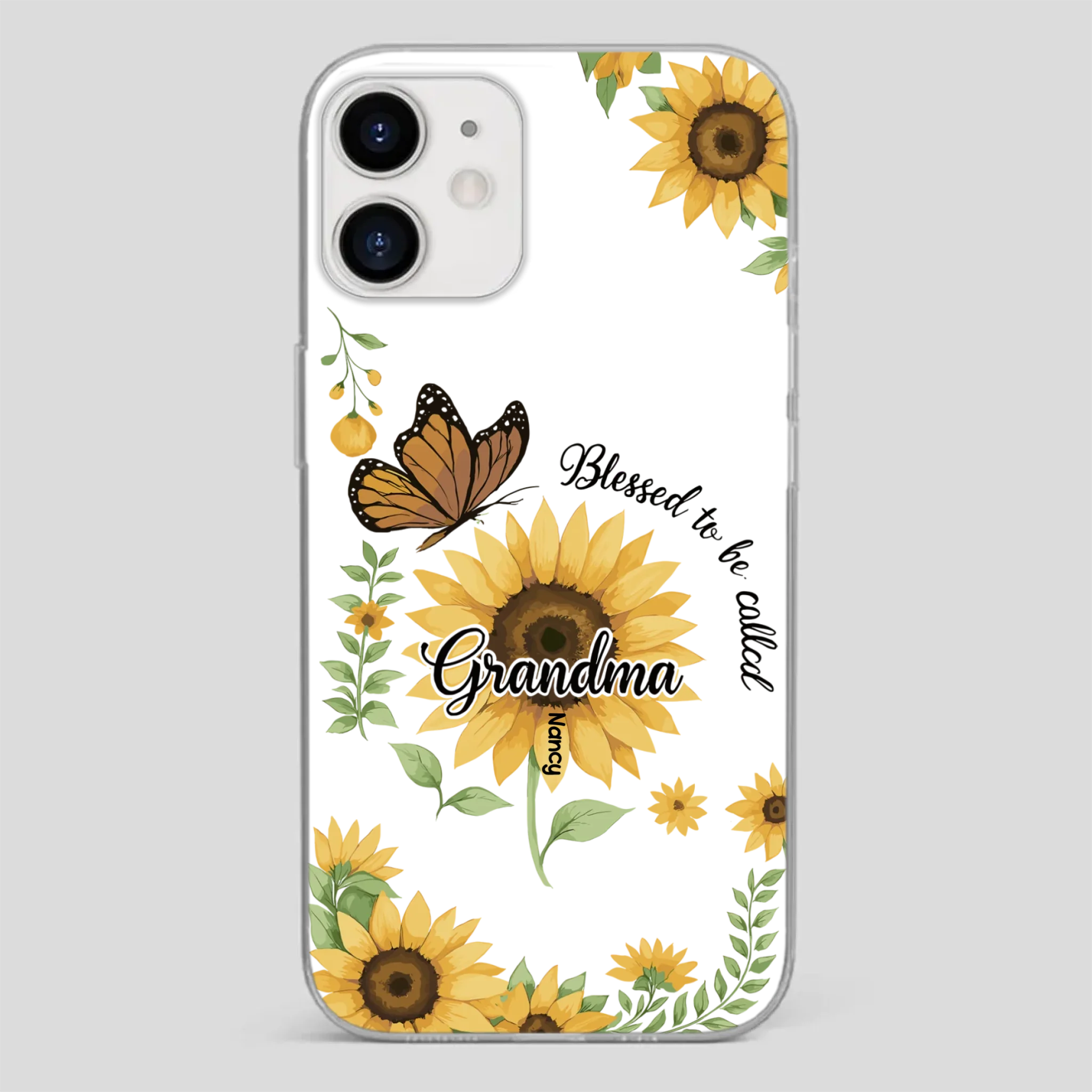 Sunflower Phone Case – Personalized Name Floral Design - 89Prints