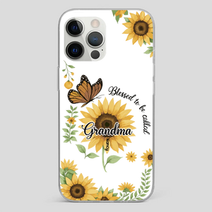 Sunflower Phone Case – Personalized Name Floral Design - 89Prints