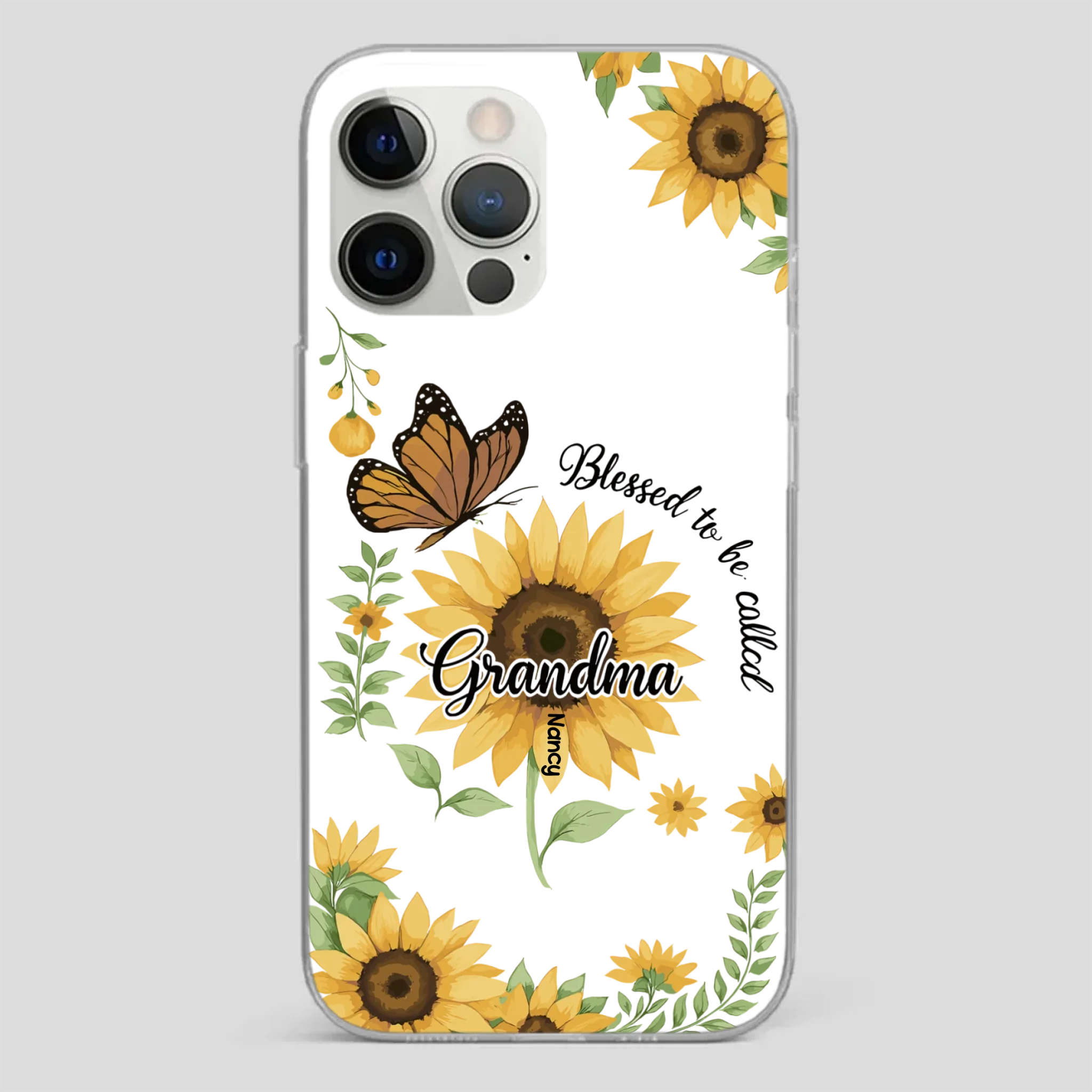 Sunflower Phone Case – Personalized Name Floral Design - 89Prints