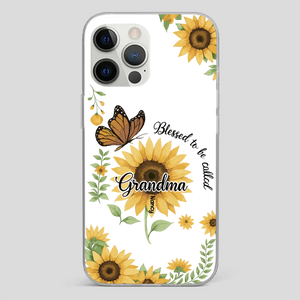 Sunflower Phone Case – Personalized Name Floral Design - 89Prints