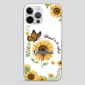 Sunflower Phone Case – Personalized Name Floral Design - 89Prints