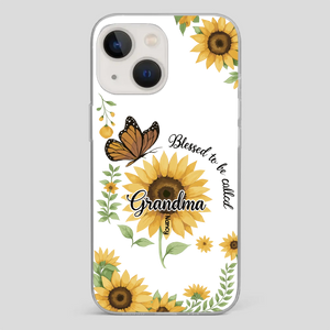 Sunflower Phone Case – Personalized Name Floral Design - 89Prints