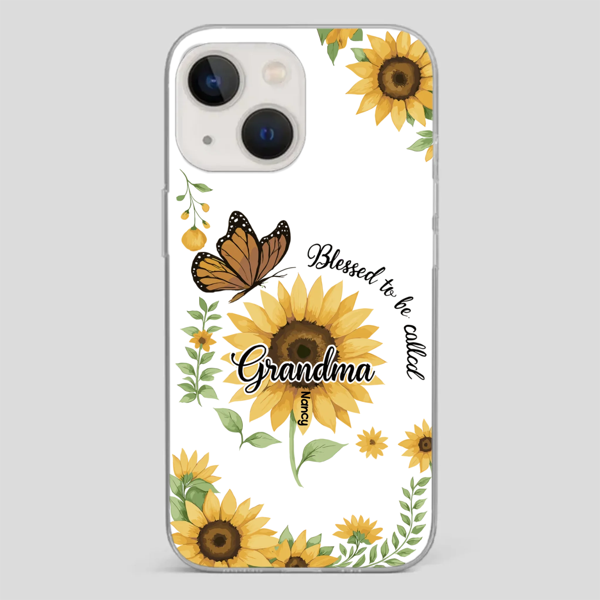 Sunflower Phone Case – Personalized Name Floral Design - 89Prints