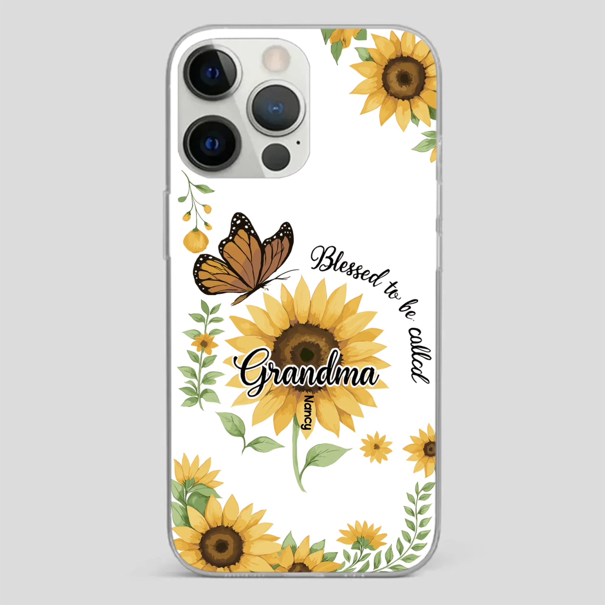 Sunflower Phone Case – Personalized Name Floral Design - 89Prints