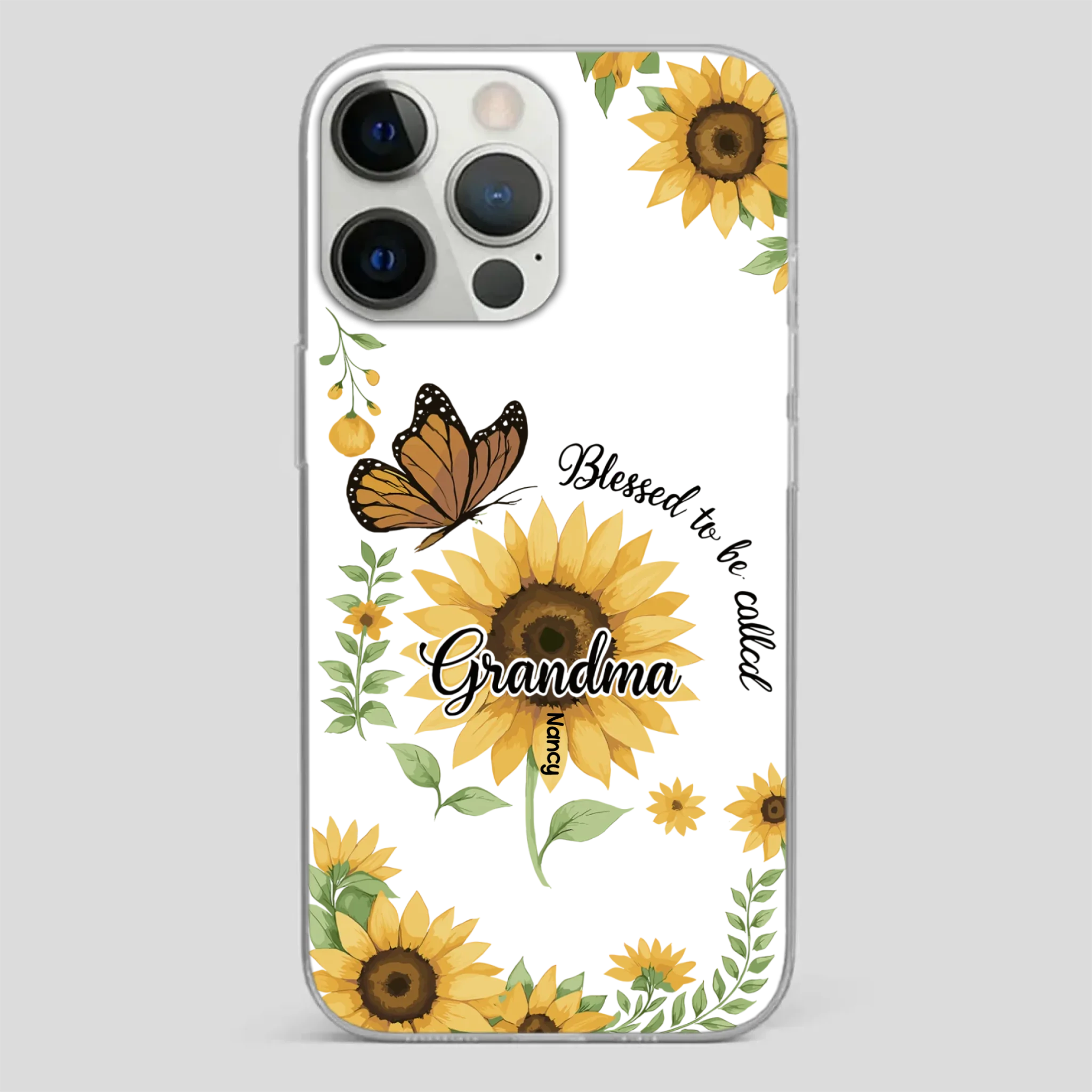 Sunflower Phone Case – Personalized Name Floral Design - 89Prints