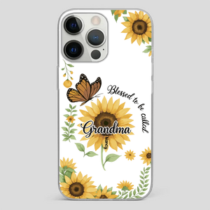 Sunflower Phone Case – Personalized Name Floral Design - 89Prints