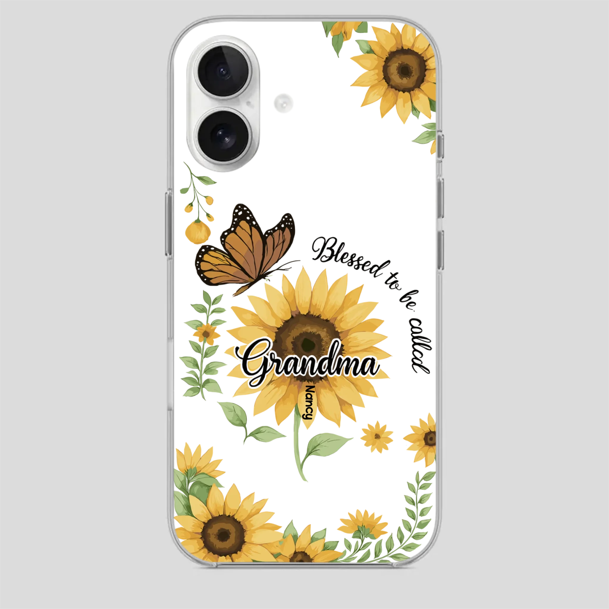 Sunflower Phone Case – Personalized Name Floral Design - 89Prints