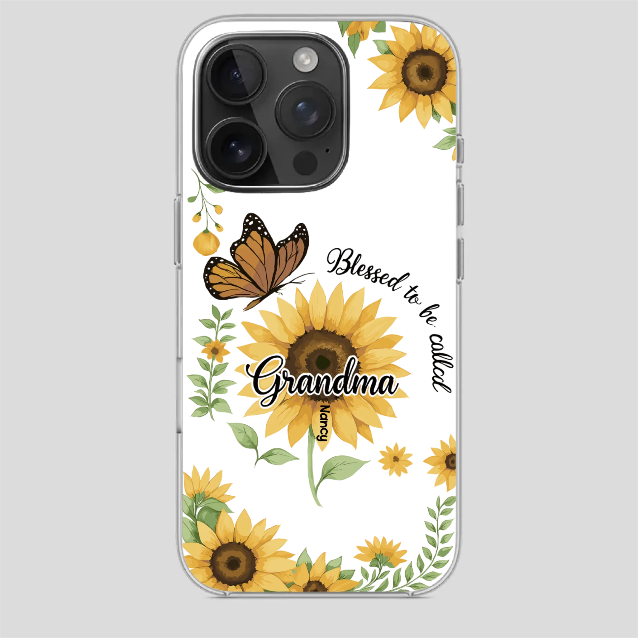 Sunflower Phone Case – Personalized Name Floral Design - 89Prints