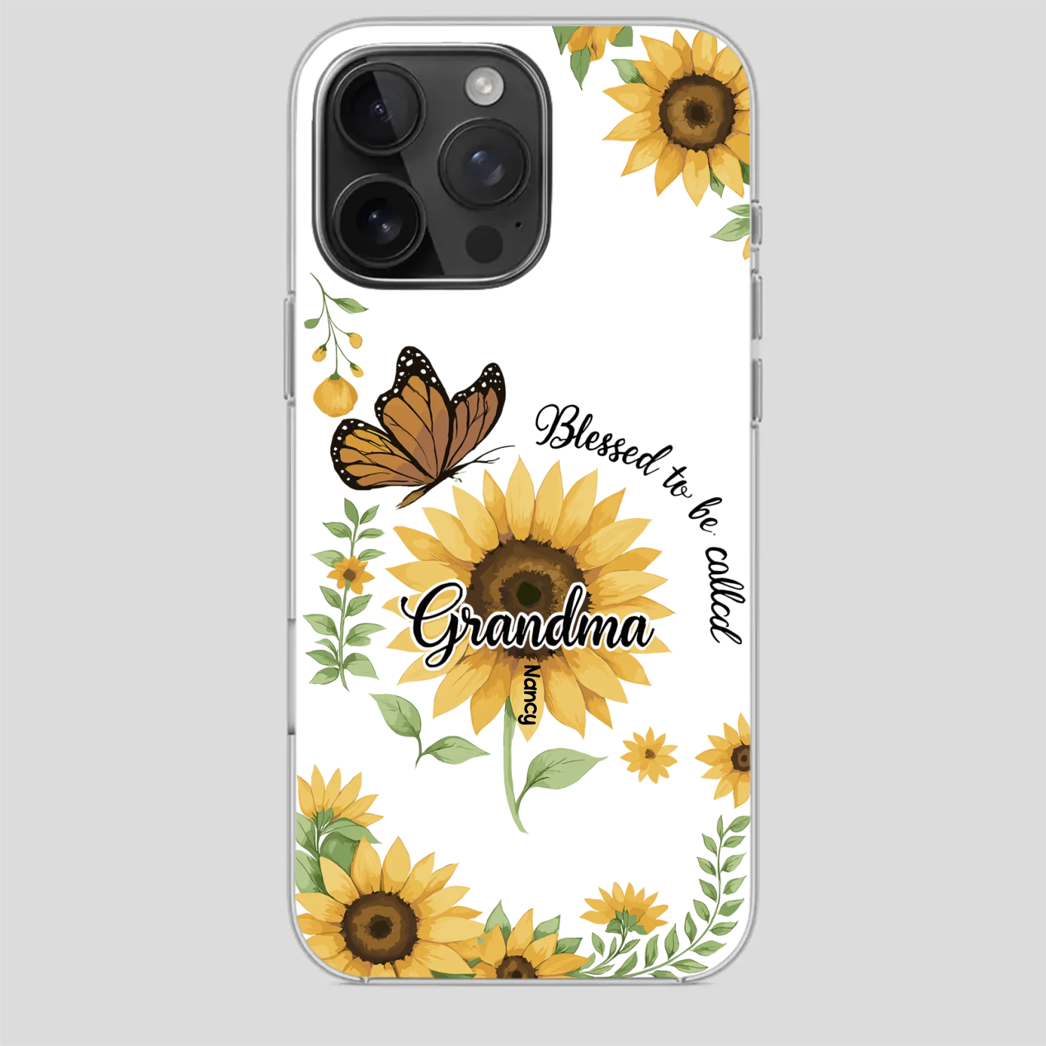Sunflower Phone Case – Personalized Name Floral Design - 89Prints