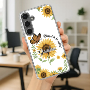 Sunflower Phone Case – Personalized Name Floral Design - 89Prints