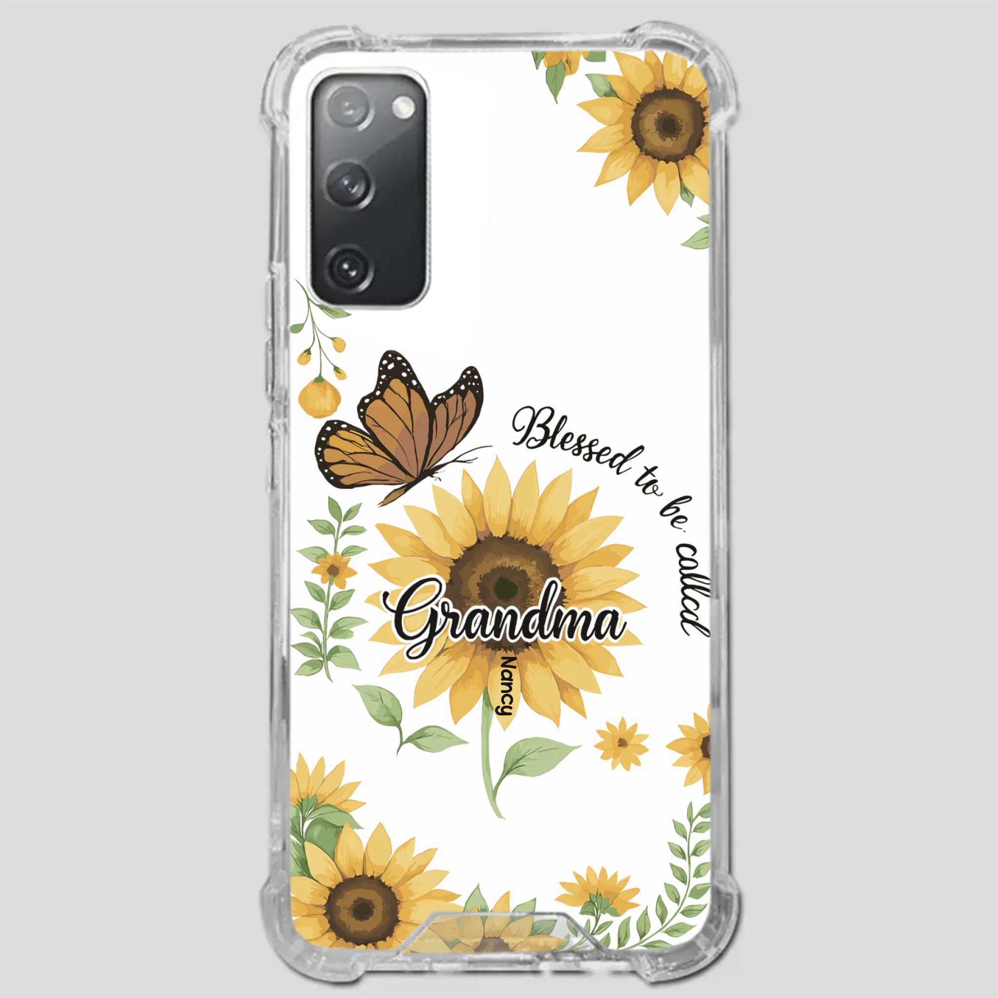 Sunflower Phone Case – Personalized Name Floral Design - 89Prints