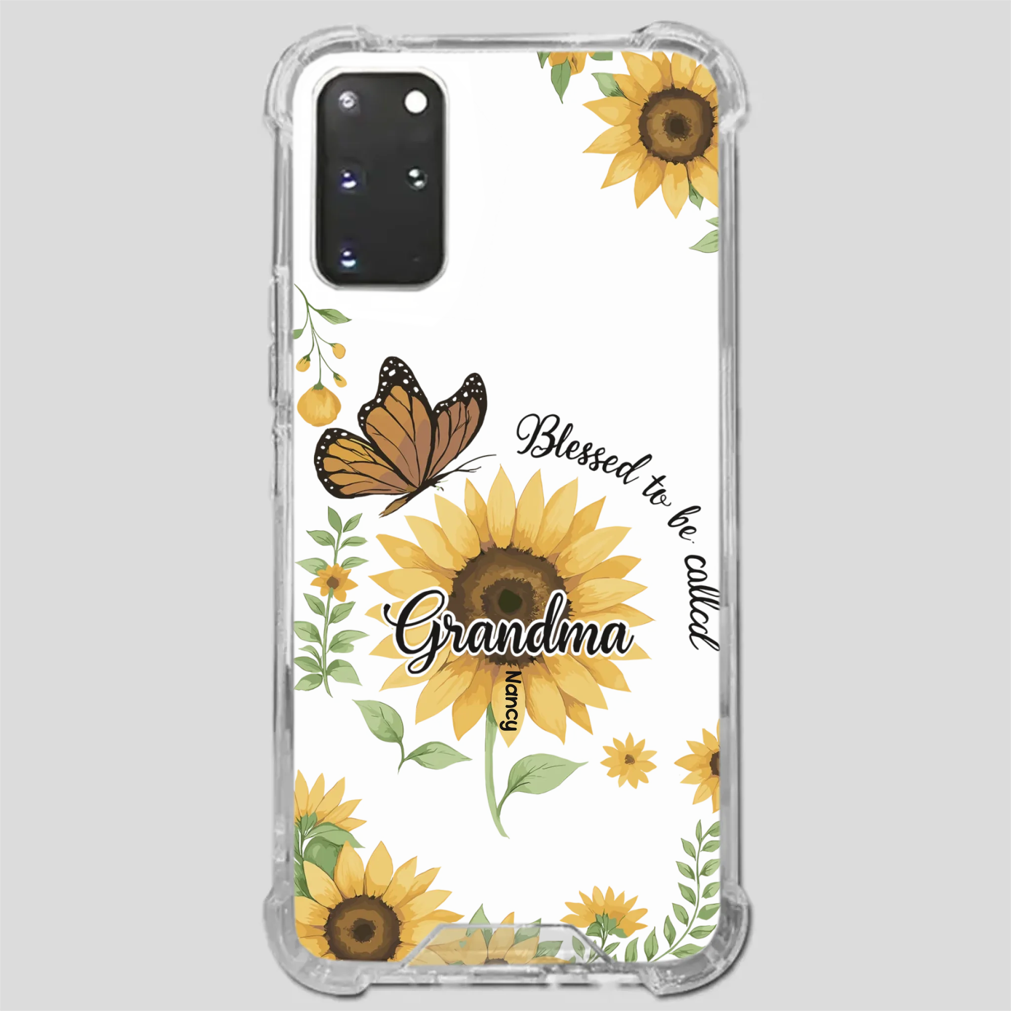 Sunflower Phone Case – Personalized Name Floral Design - 89Prints