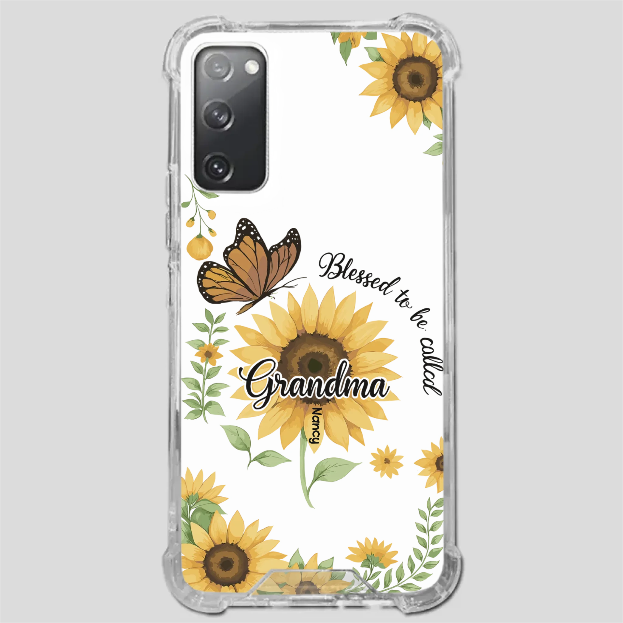Sunflower Phone Case – Personalized Name Floral Design - 89Prints