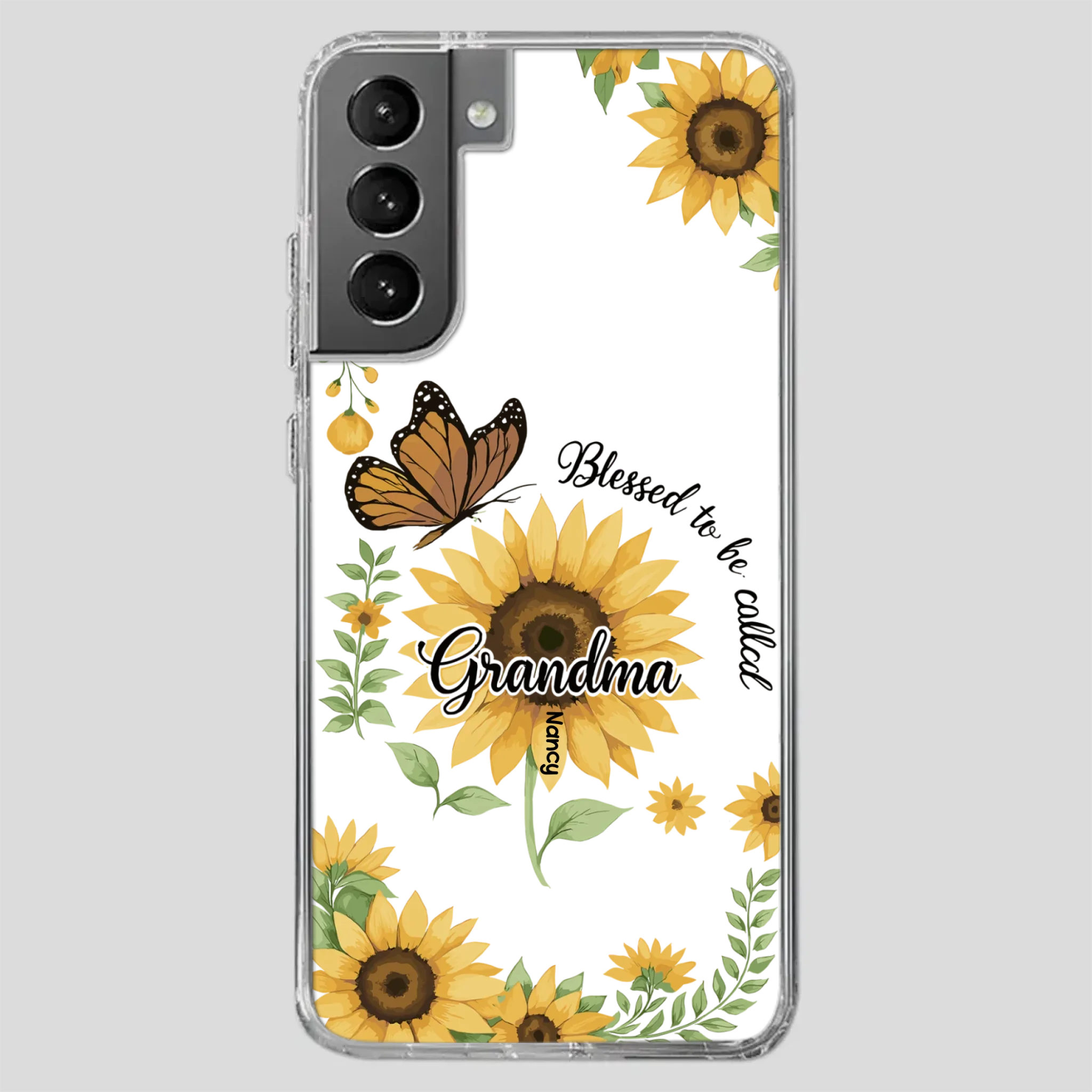 Sunflower Phone Case – Personalized Name Floral Design - 89Prints