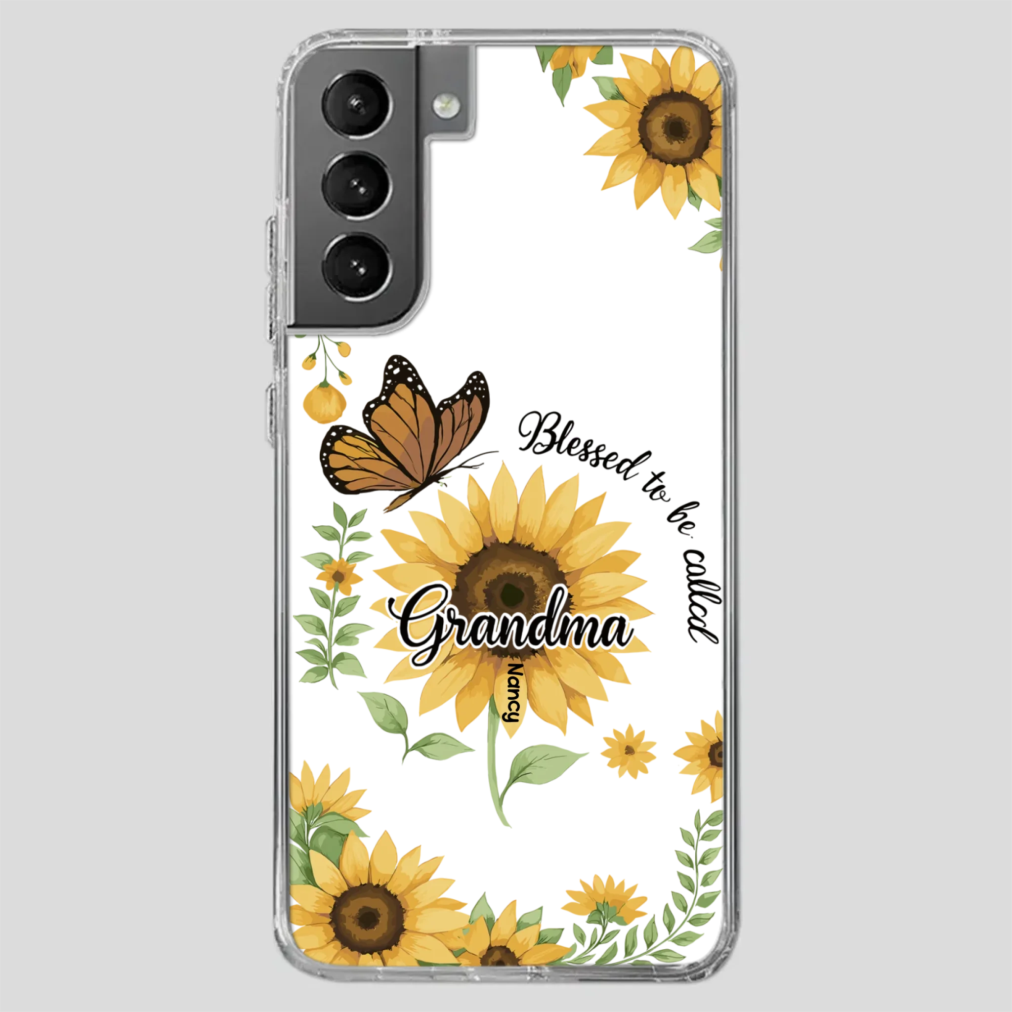 Sunflower Phone Case – Personalized Name Floral Design - 89Prints