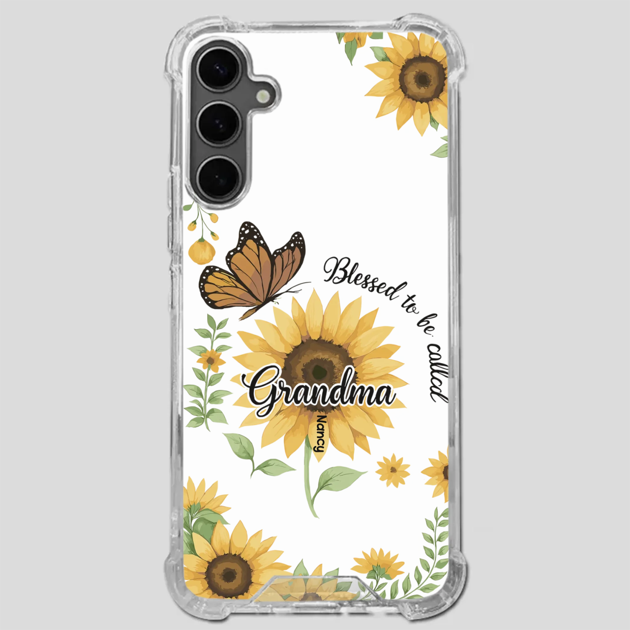 Sunflower Phone Case – Personalized Name Floral Design - 89Prints