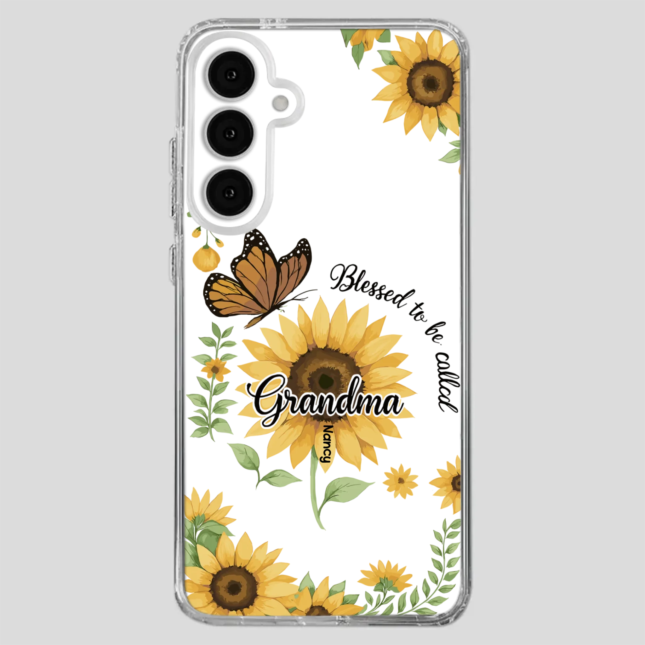 Sunflower Phone Case – Personalized Name Floral Design - 89Prints
