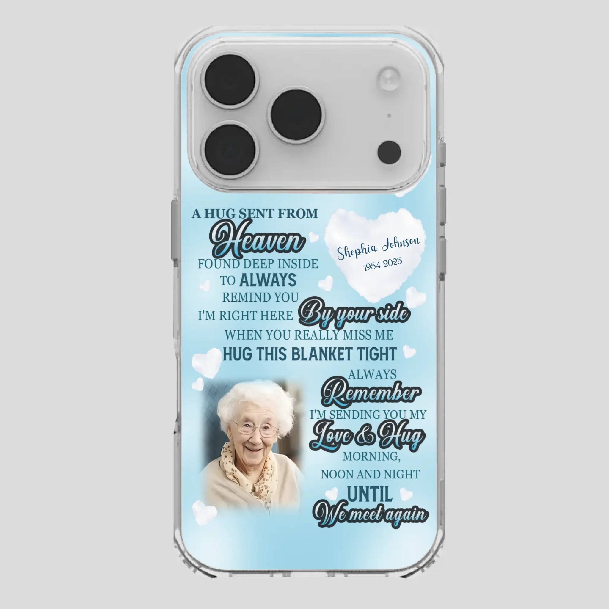 “A Hug Sent From Heaven” Grandma Memorial Case – Forever Loved, Never Forgotten - 89Prints