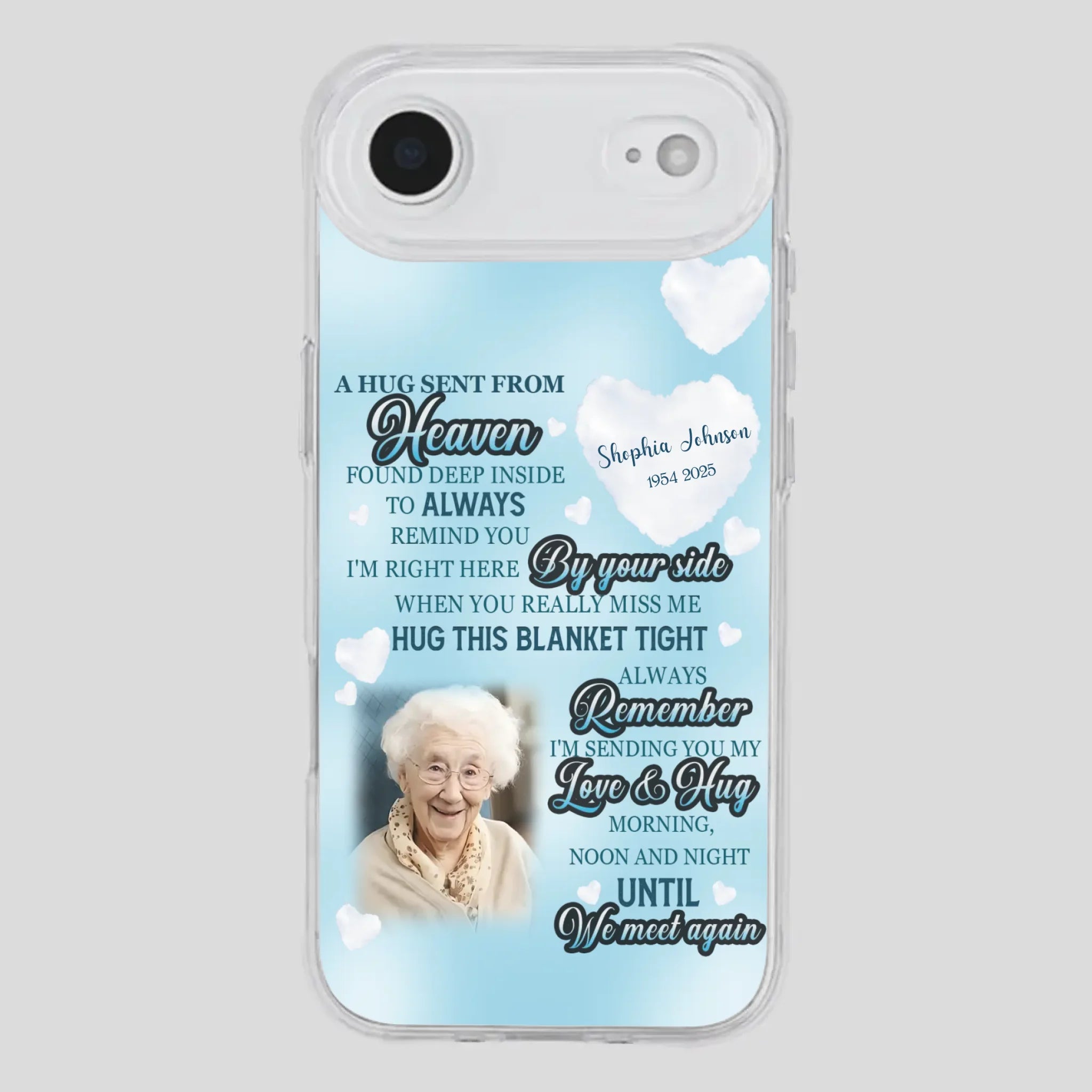 “A Hug Sent From Heaven” Grandma Memorial Case – Forever Loved, Never Forgotten - 89Prints