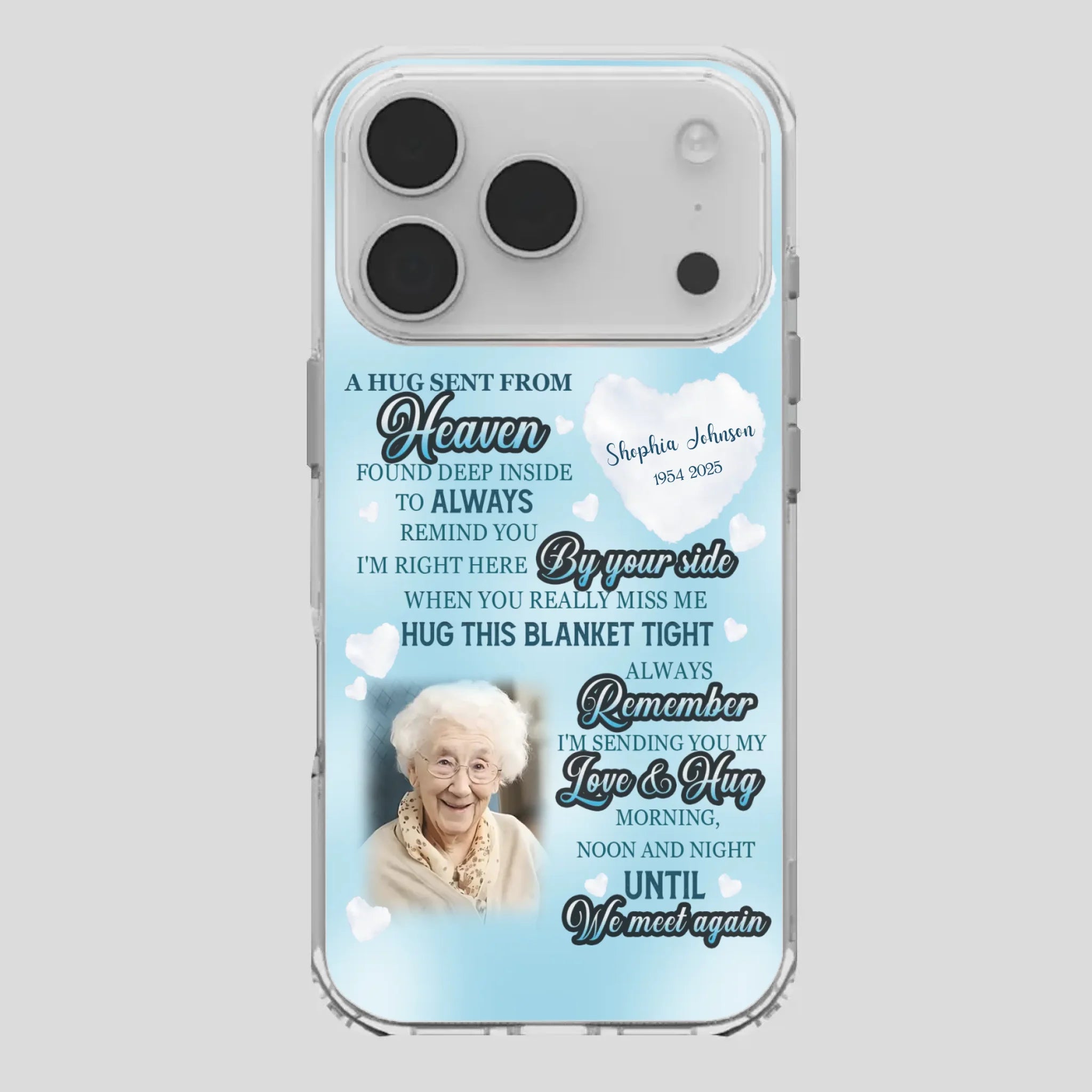 “A Hug Sent From Heaven” Grandma Memorial Case – Forever Loved, Never Forgotten - 89Prints