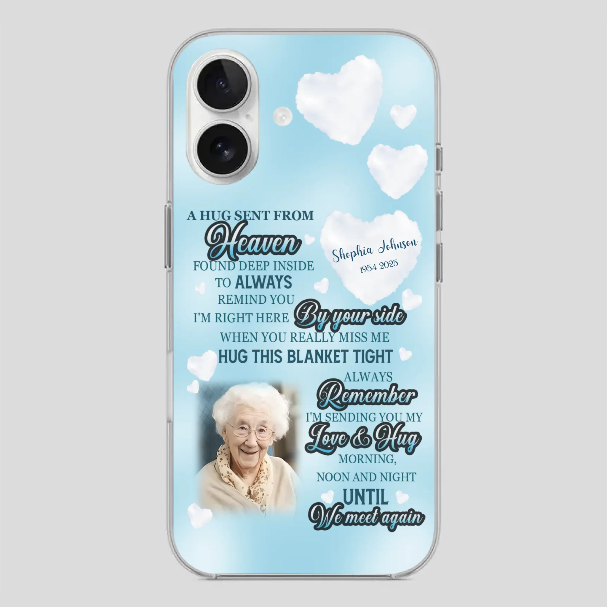 “A Hug Sent From Heaven” Grandma Memorial Case – Forever Loved, Never Forgotten - 89Prints
