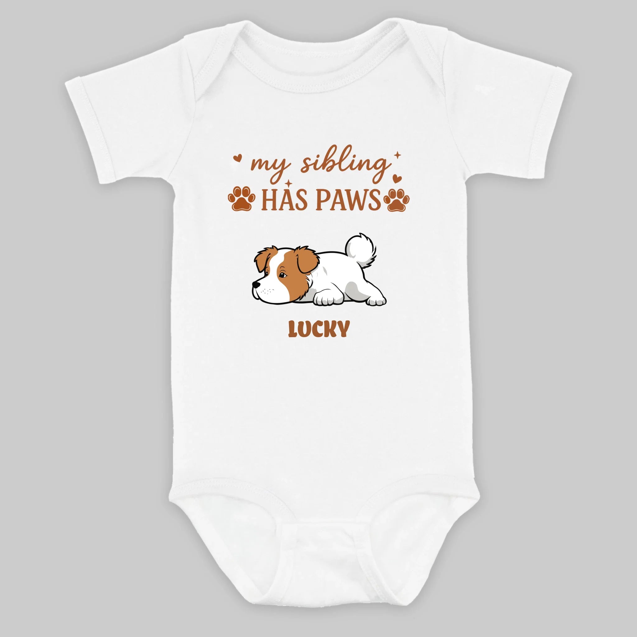 My Sibling Has Paws Baby Onesie – Cute Personalized Dog Lover Outfit for Baby - 89Prints