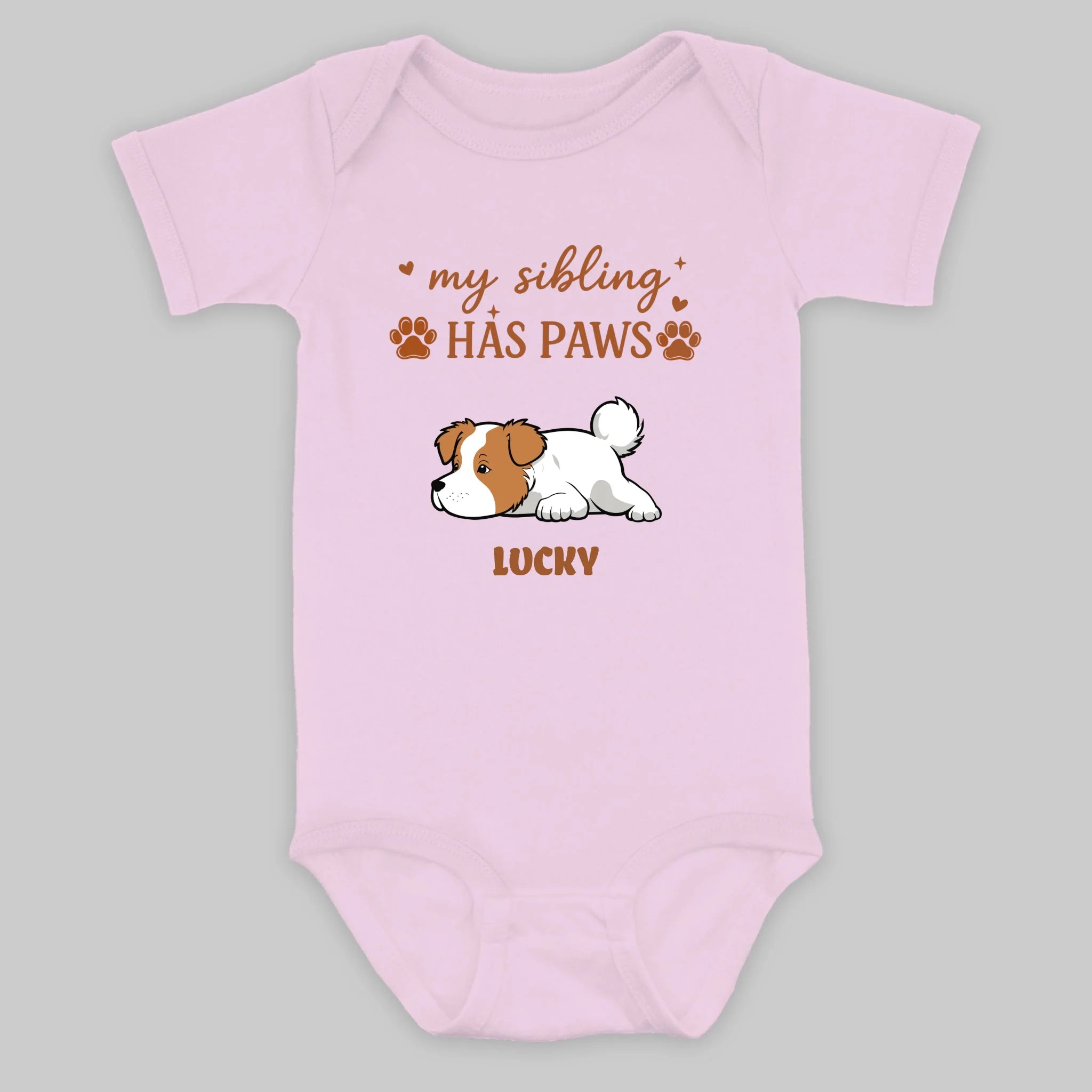 My Sibling Has Paws Baby Onesie – Cute Personalized Dog Lover Outfit for Baby - 89Prints