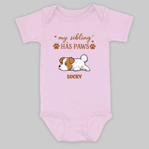 My Sibling Has Paws Baby Onesie – Cute Personalized Dog Lover Outfit for Baby - 89Prints
